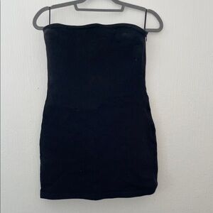 Zara Black Denim Strapless Dress